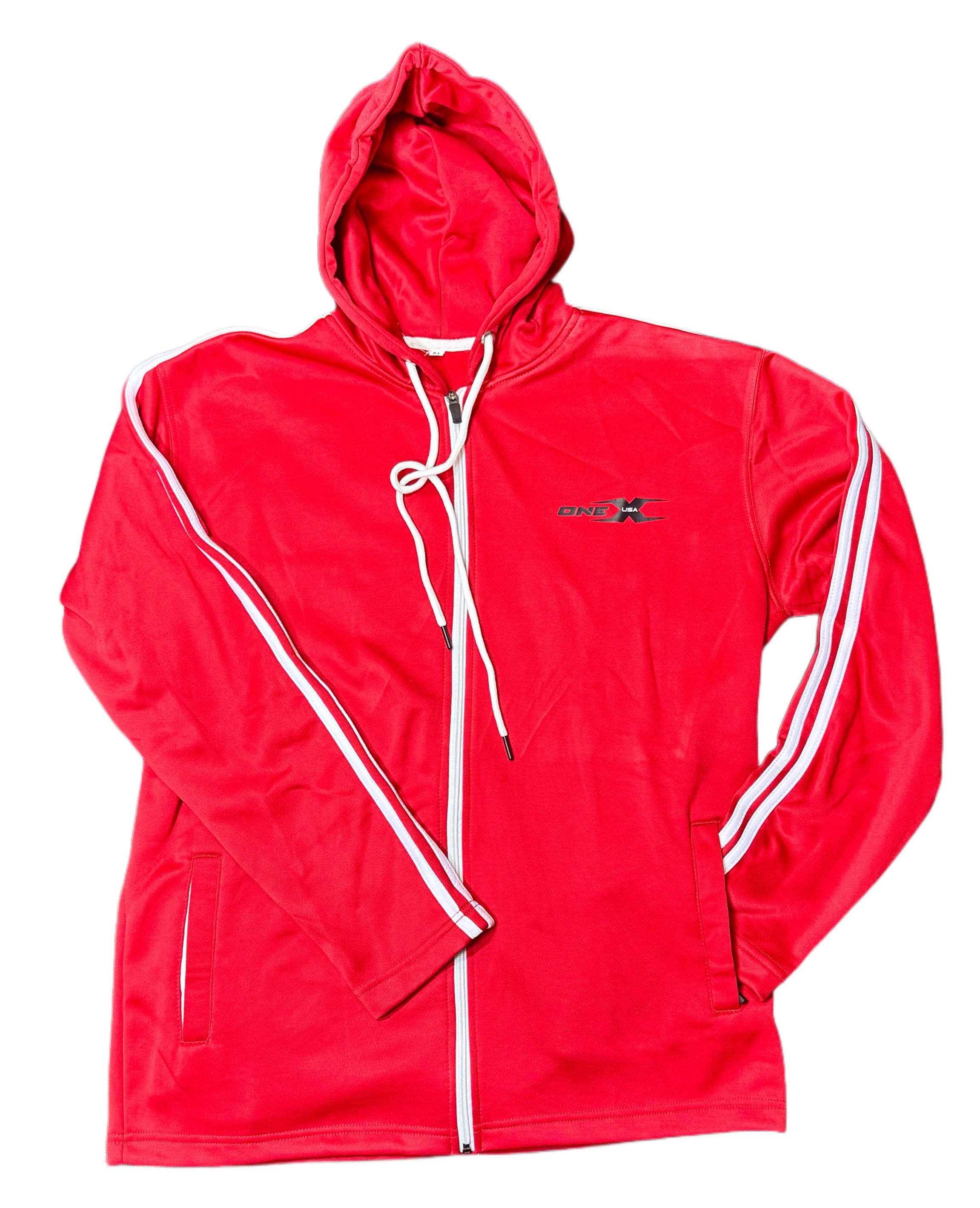 OneX USA Racing Unisex Zippered Hoodie - Red