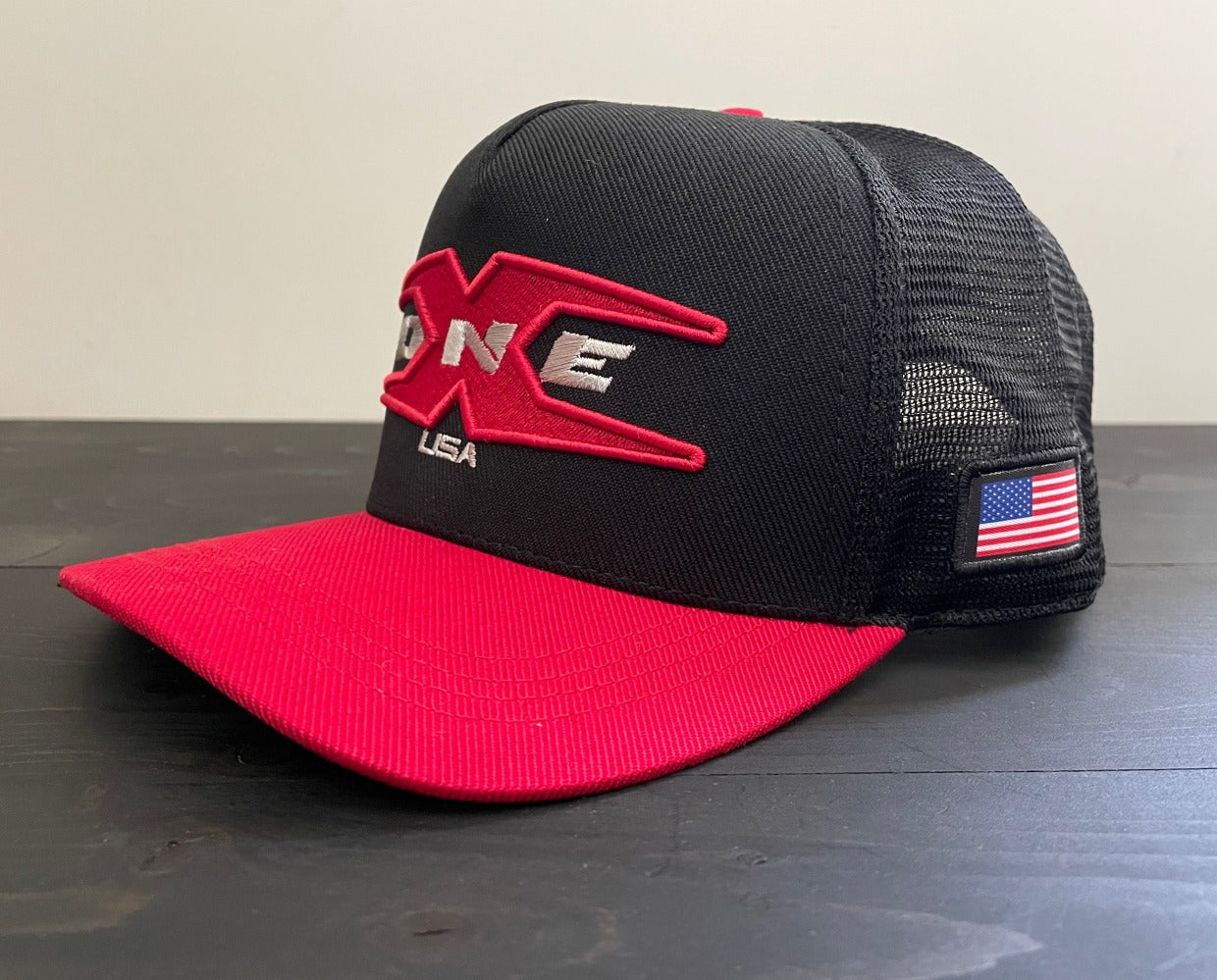 OneX USA Classic Snapback Trucker Hat - Black