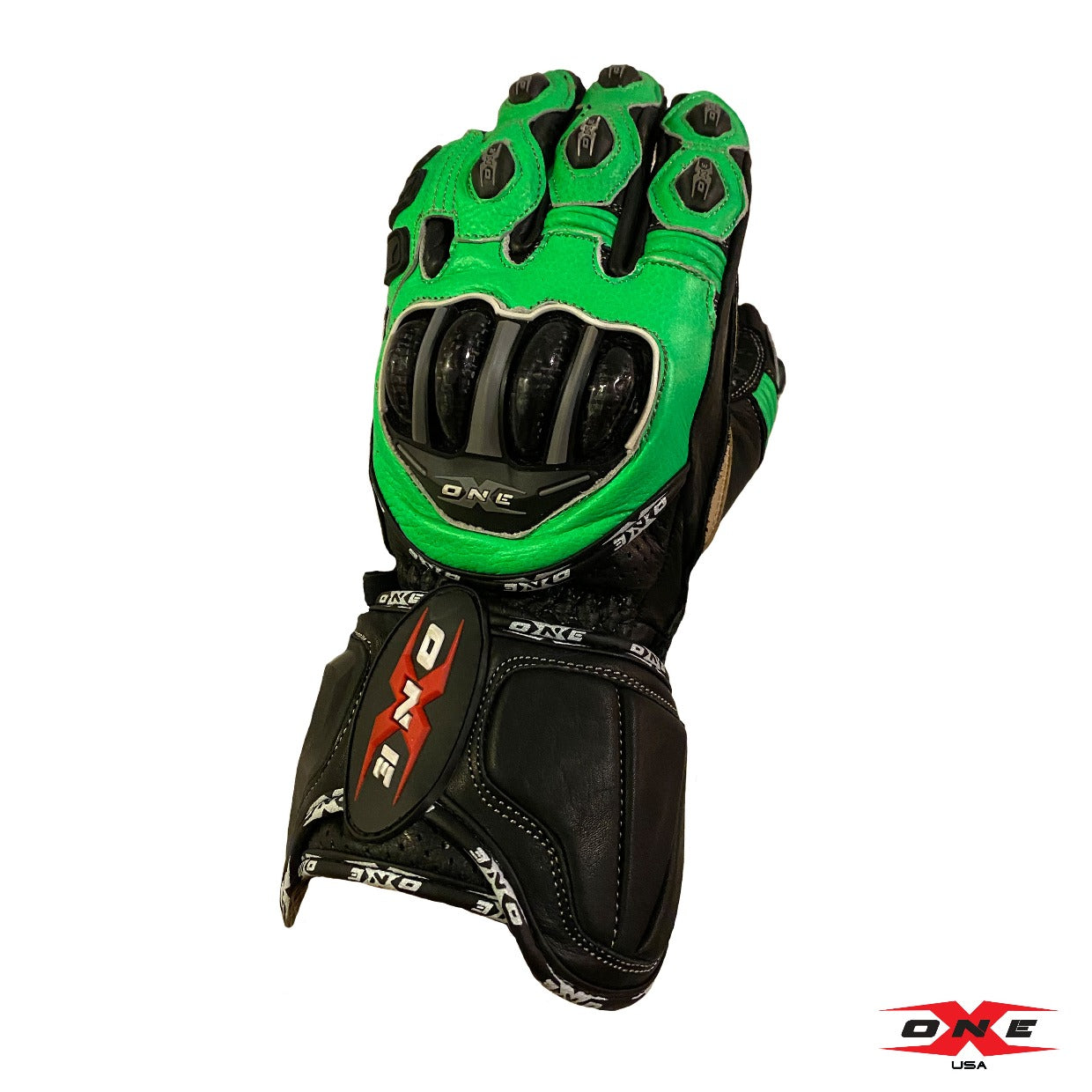 OneX USA Pro Race Gloves - Fluor Green