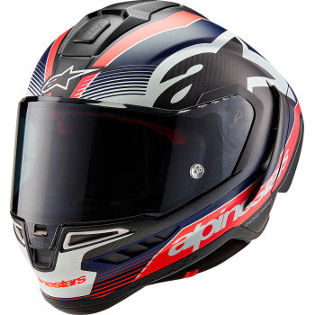 ALPINESTARS  Supertech R10 Helmet - Matte Black/Carbon Red/Blue