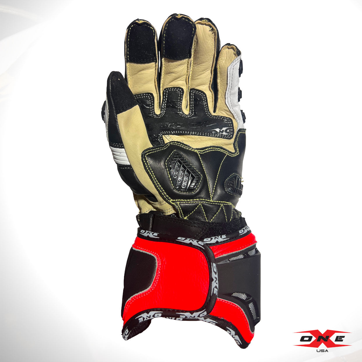 OneX USA Pro Race Gloves - Fluor Red