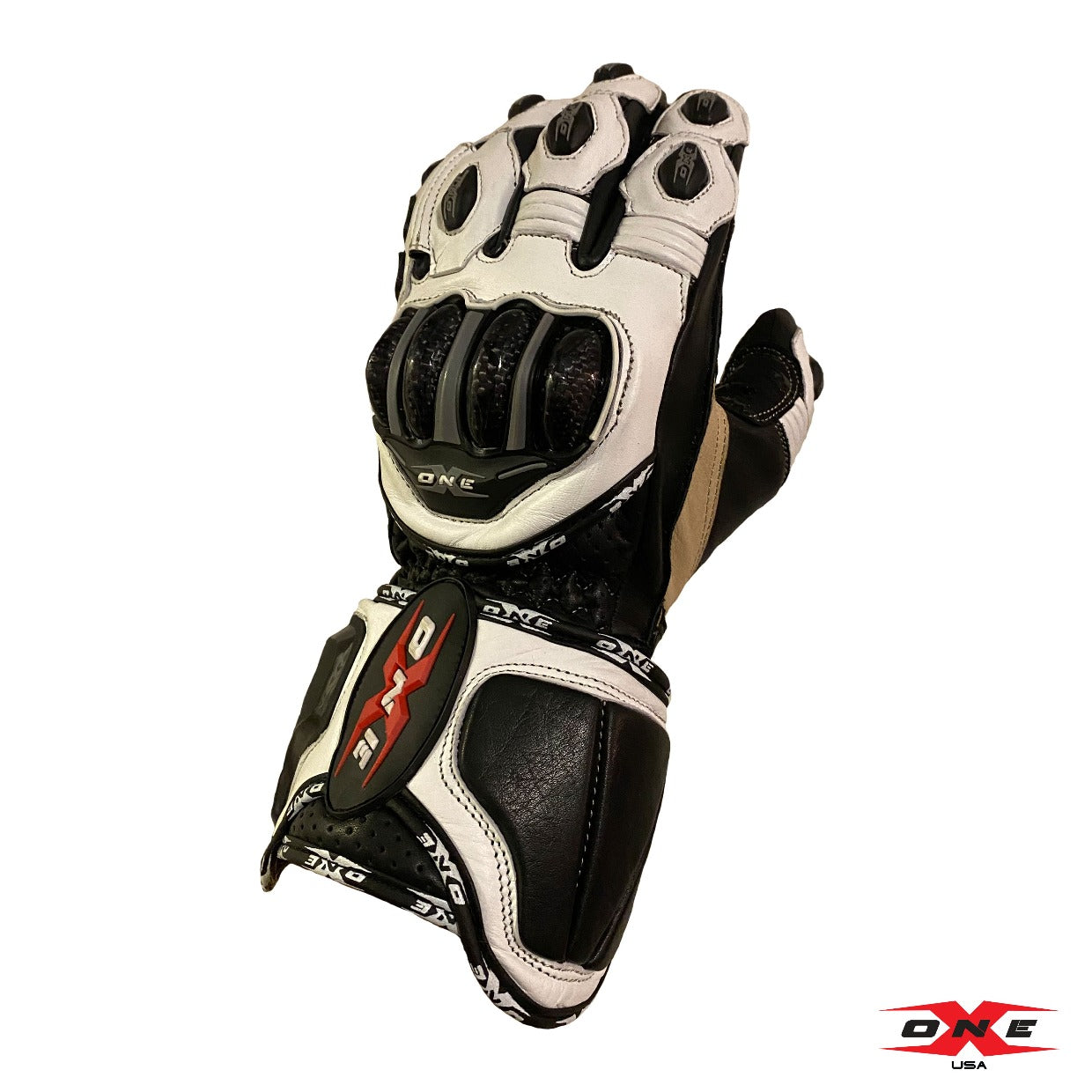 OneX USA Pro Race Gloves - White