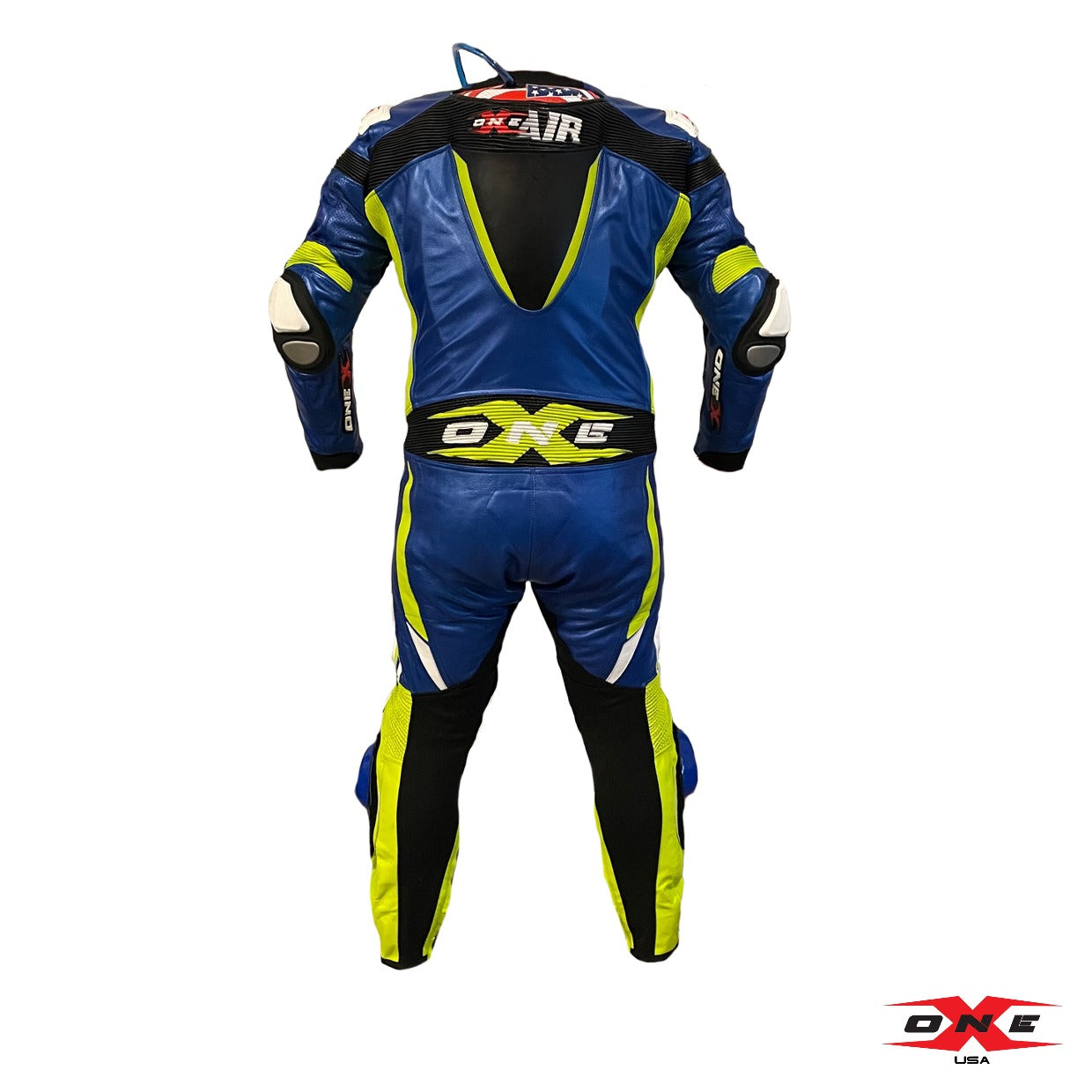 OneX USA XR22 Airbag Ready Pro Race Suit - Blue/Fluor Yellow