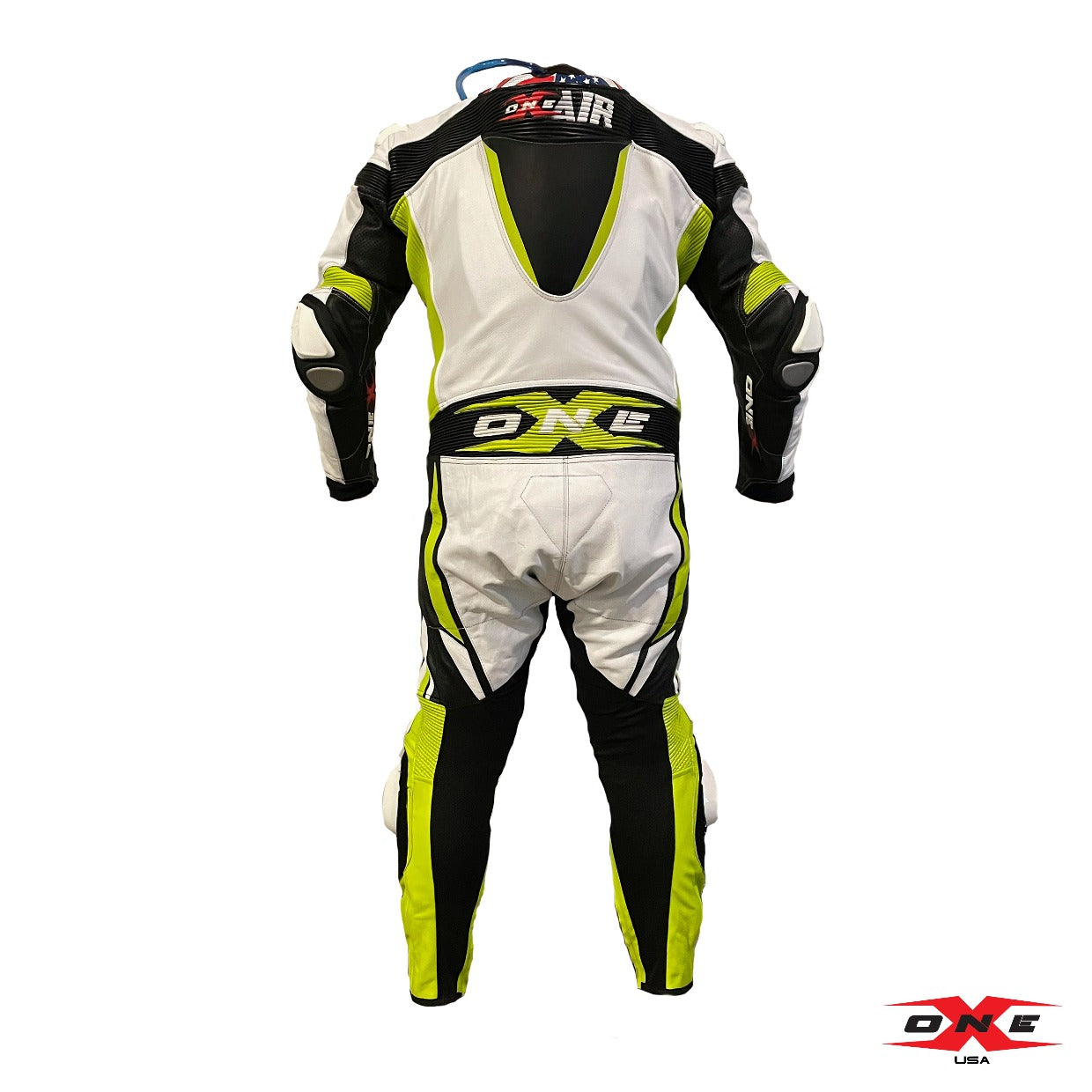 OneX USA XR22 Airbag Ready Pro Race Suit - White/Fluor Yellow